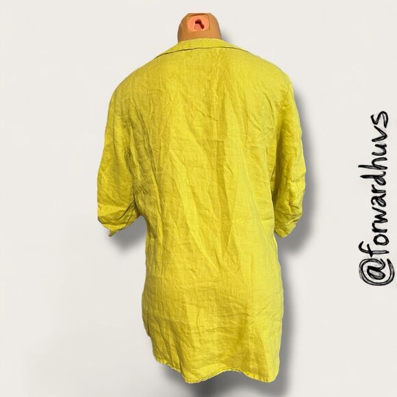 Ellen Tracy 100% Linen Shirt – Zip Front, Roll-Tab Sleeves Size Small - Picture 5 of 13